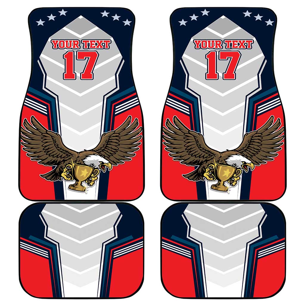 Custom United States Cricket Car Mats USA Go Champions and Eagle Mascot Style