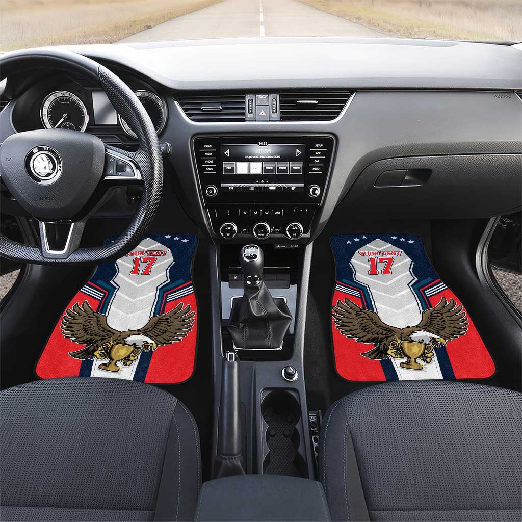Custom United States Cricket Car Mats USA Go Champions and Eagle Mascot Style
