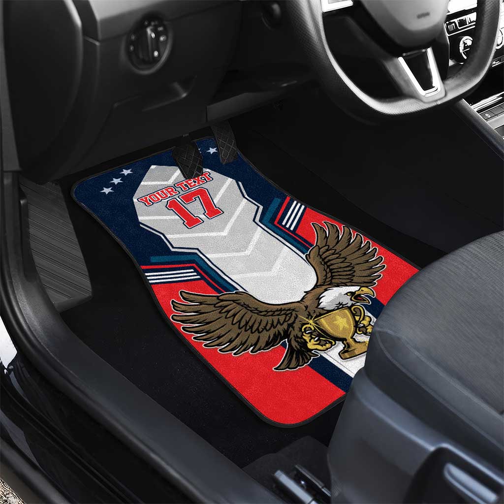 Custom United States Cricket Car Mats USA Go Champions and Eagle Mascot Style