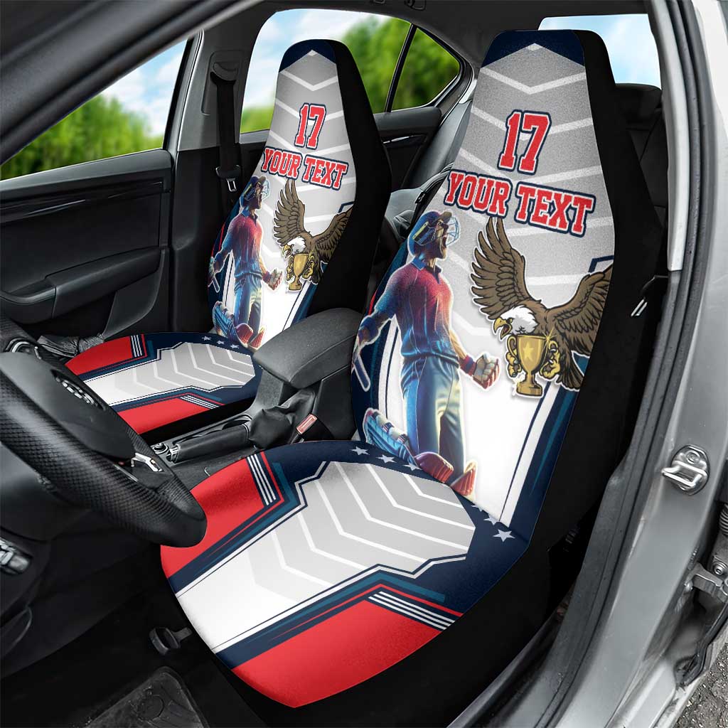 Custom United States Cricket Car Seat Cover USA Go Champions and Eagle Mascot Style