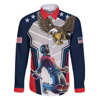 Custom United States Cricket Family Matching Long Sleeve Bodycon Dress and Hawaiian Shirt USA Go Champions and Eagle Mascot Style