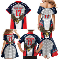 Custom United States Cricket Family Matching Mermaid Dress and Hawaiian Shirt USA Go Champions and Eagle Mascot Style