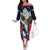 Custom United States Cricket Family Matching Off The Shoulder Long Sleeve Dress and Hawaiian Shirt USA Go Champions and Eagle Mascot Style