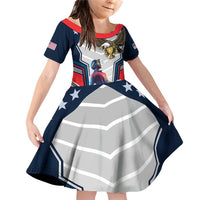Custom United States Cricket Family Matching Off Shoulder Short Dress and Hawaiian Shirt USA Go Champions and Eagle Mascot Style