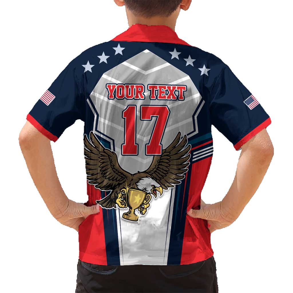 Custom United States Cricket Family Matching Summer Maxi Dress and Hawaiian Shirt USA Go Champions and Eagle Mascot Style