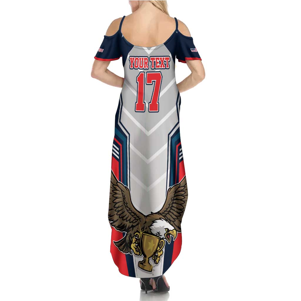 Custom United States Cricket Family Matching Summer Maxi Dress and Hawaiian Shirt USA Go Champions and Eagle Mascot Style