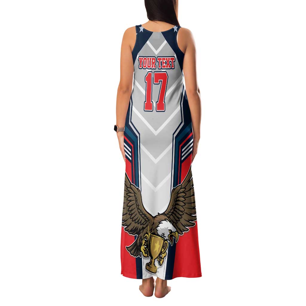 Custom United States Cricket Family Matching Tank Maxi Dress and Hawaiian Shirt USA Go Champions and Eagle Mascot Style