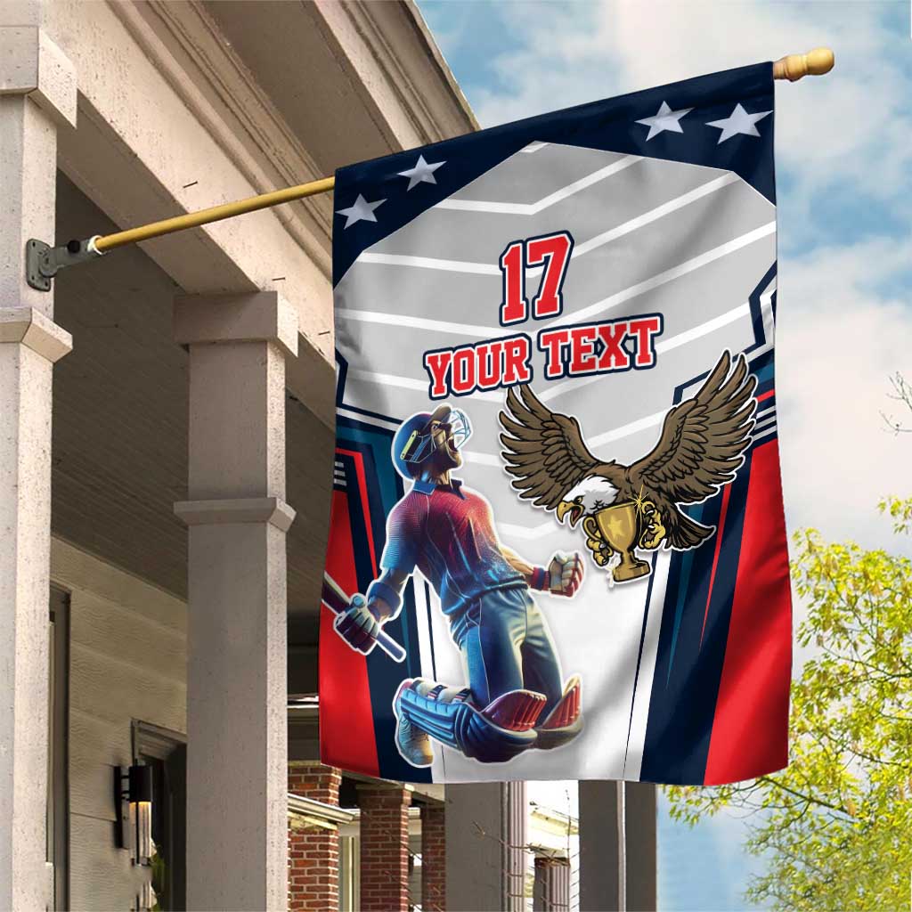 Custom United States Cricket Garden Flag USA Go Champions and Eagle Mascot Style