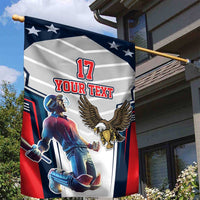Custom United States Cricket Garden Flag USA Go Champions and Eagle Mascot Style