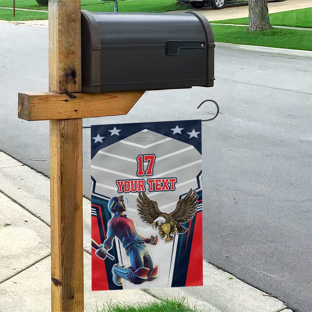 Custom United States Cricket Garden Flag USA Go Champions and Eagle Mascot Style