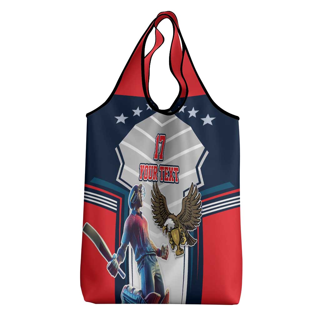 Custom United States Cricket Grocery Bag USA Go Champions and Eagle Mascot Style