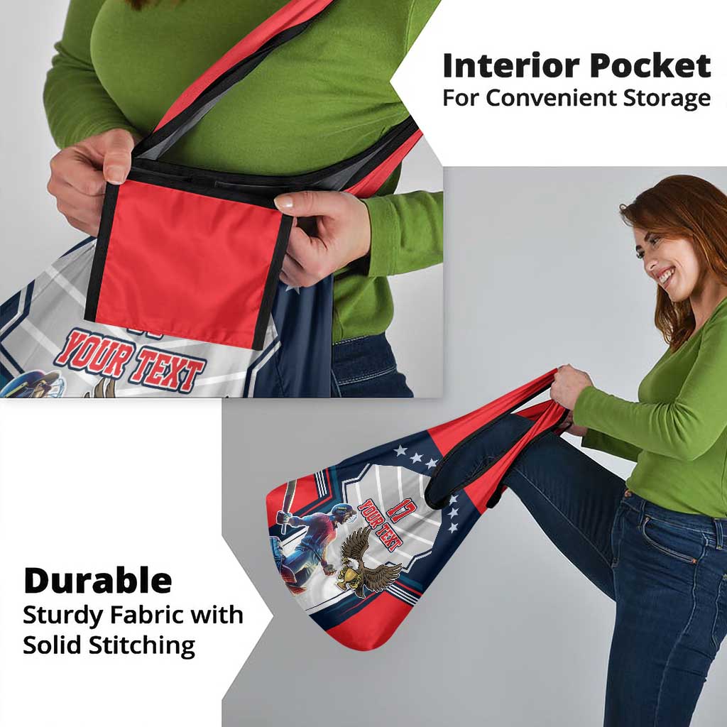 Custom United States Cricket Grocery Bag USA Go Champions and Eagle Mascot Style