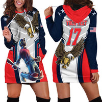 Custom United States Cricket Hoodie Dress USA Go Champions and Eagle Mascot Style