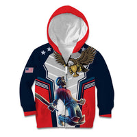 Custom United States Cricket Kid Hoodie USA Go Champions and Eagle Mascot Style