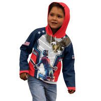 Custom United States Cricket Kid Hoodie USA Go Champions and Eagle Mascot Style