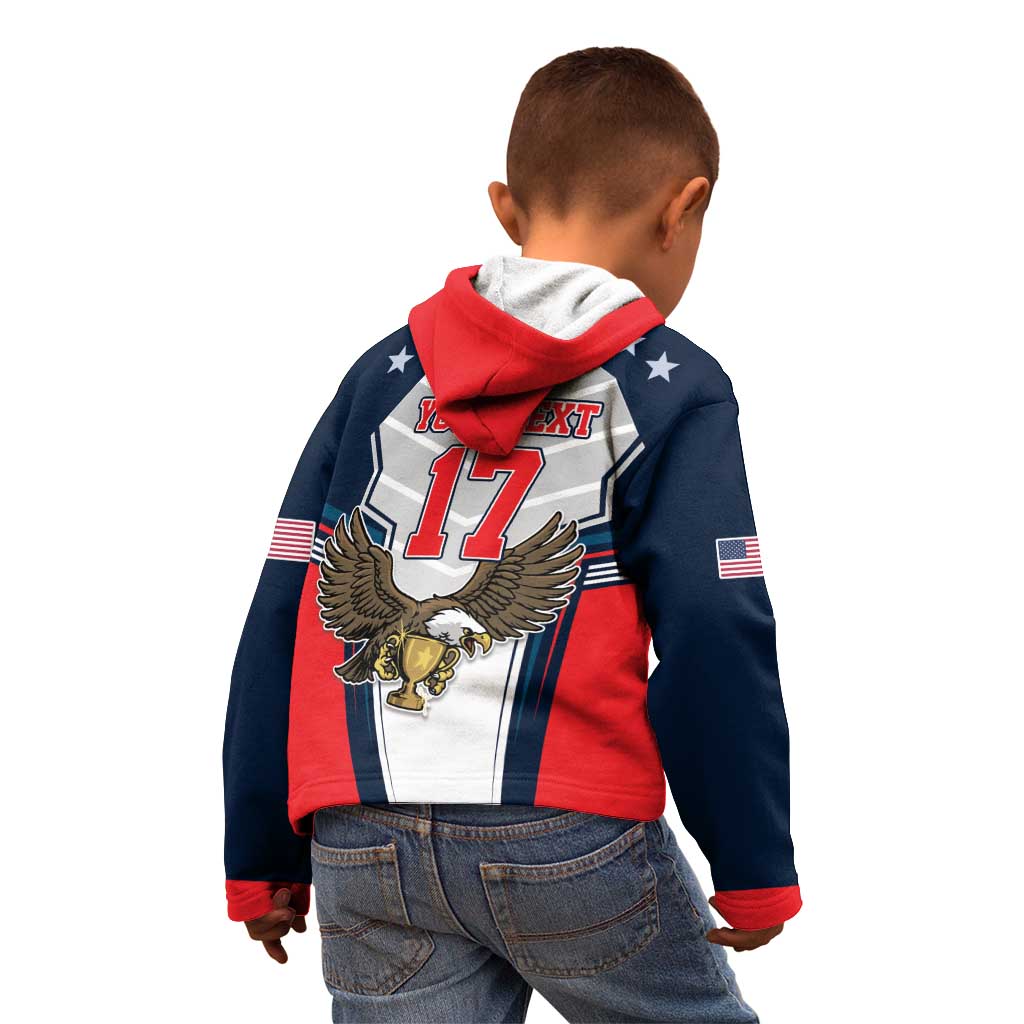Custom United States Cricket Kid Hoodie USA Go Champions and Eagle Mascot Style
