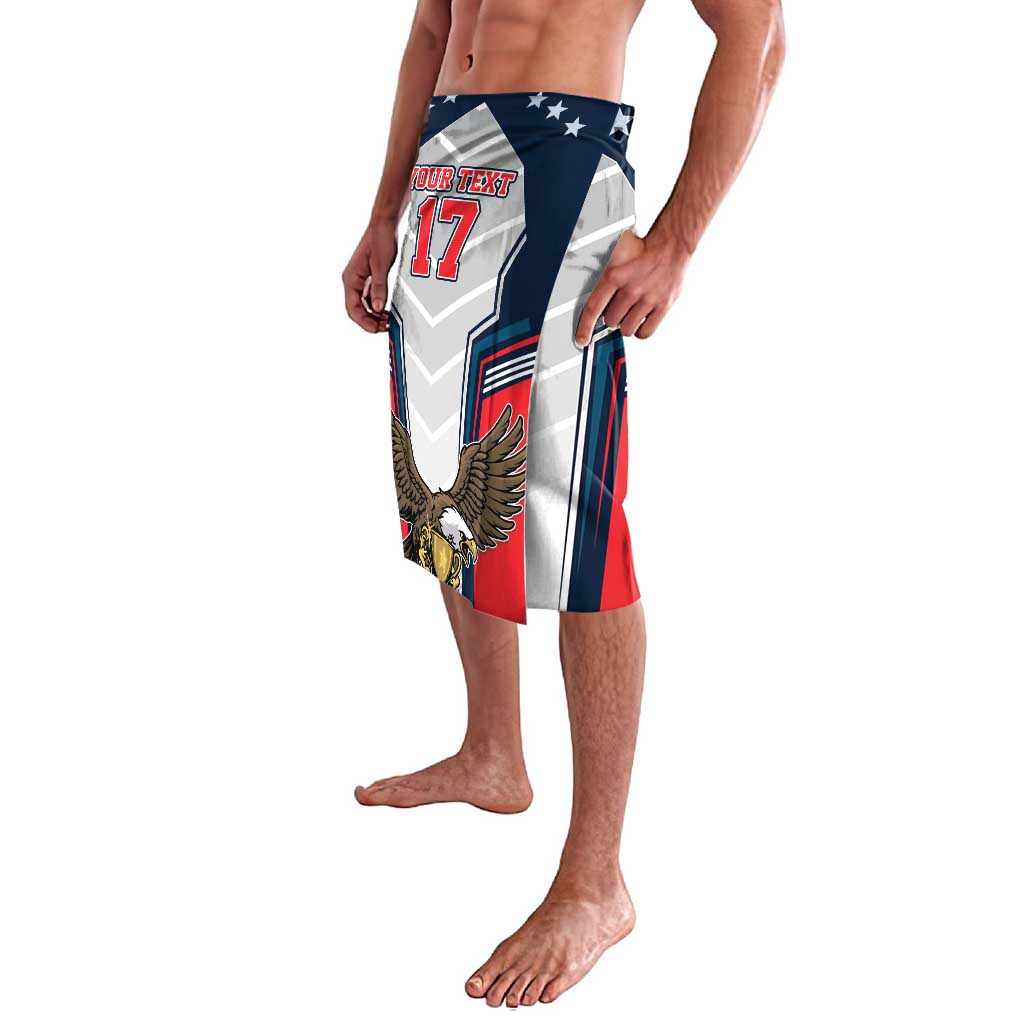 Custom United States Cricket Lavalava USA Go Champions and Eagle Mascot Style