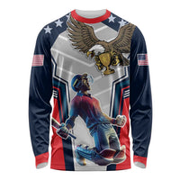 Custom United States Cricket Long Sleeve Shirt USA Go Champions and Eagle Mascot Style
