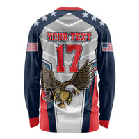 Custom United States Cricket Long Sleeve Shirt USA Go Champions and Eagle Mascot Style