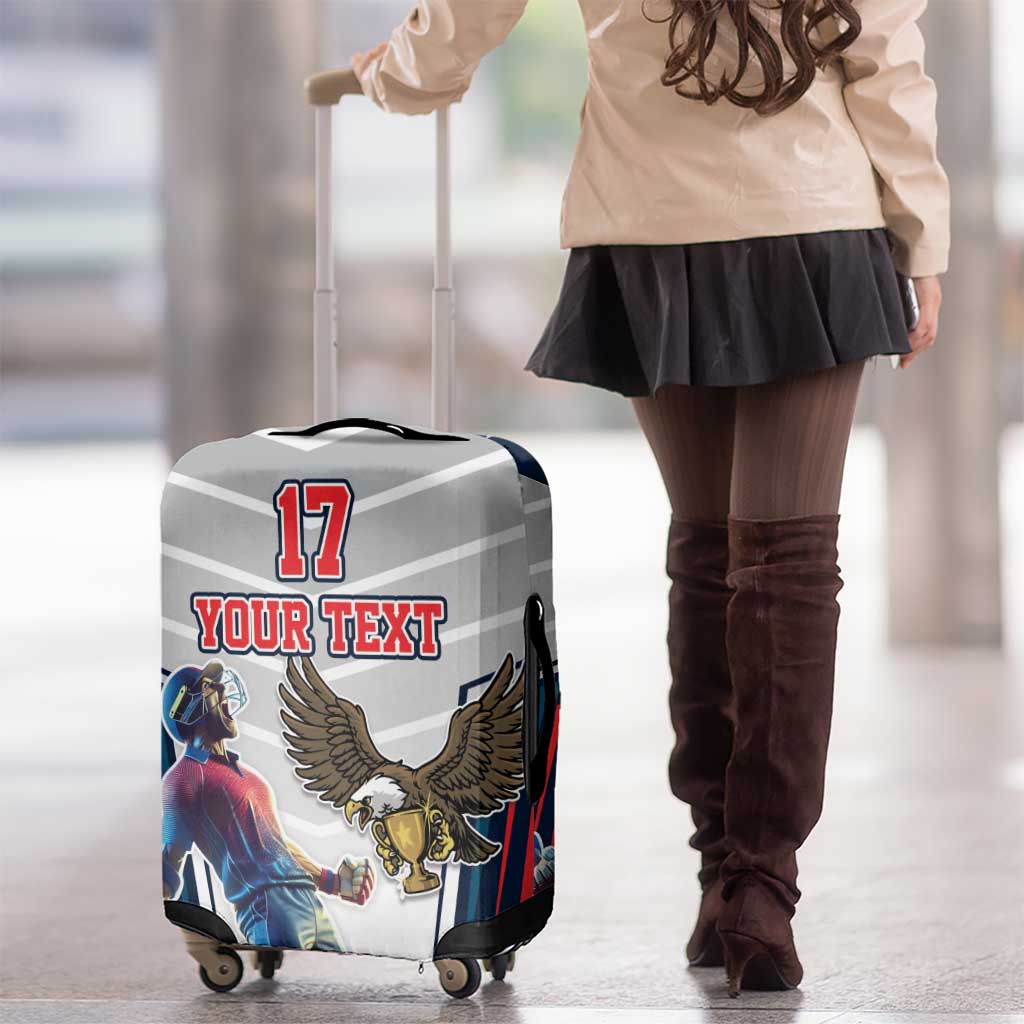 Custom United States Cricket Luggage Cover USA Go Champions and Eagle Mascot Style