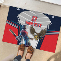 Custom United States Cricket Rubber Doormat USA Go Champions and Eagle Mascot Style