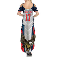 Custom United States Cricket Summer Maxi Dress USA Go Champions and Eagle Mascot Style