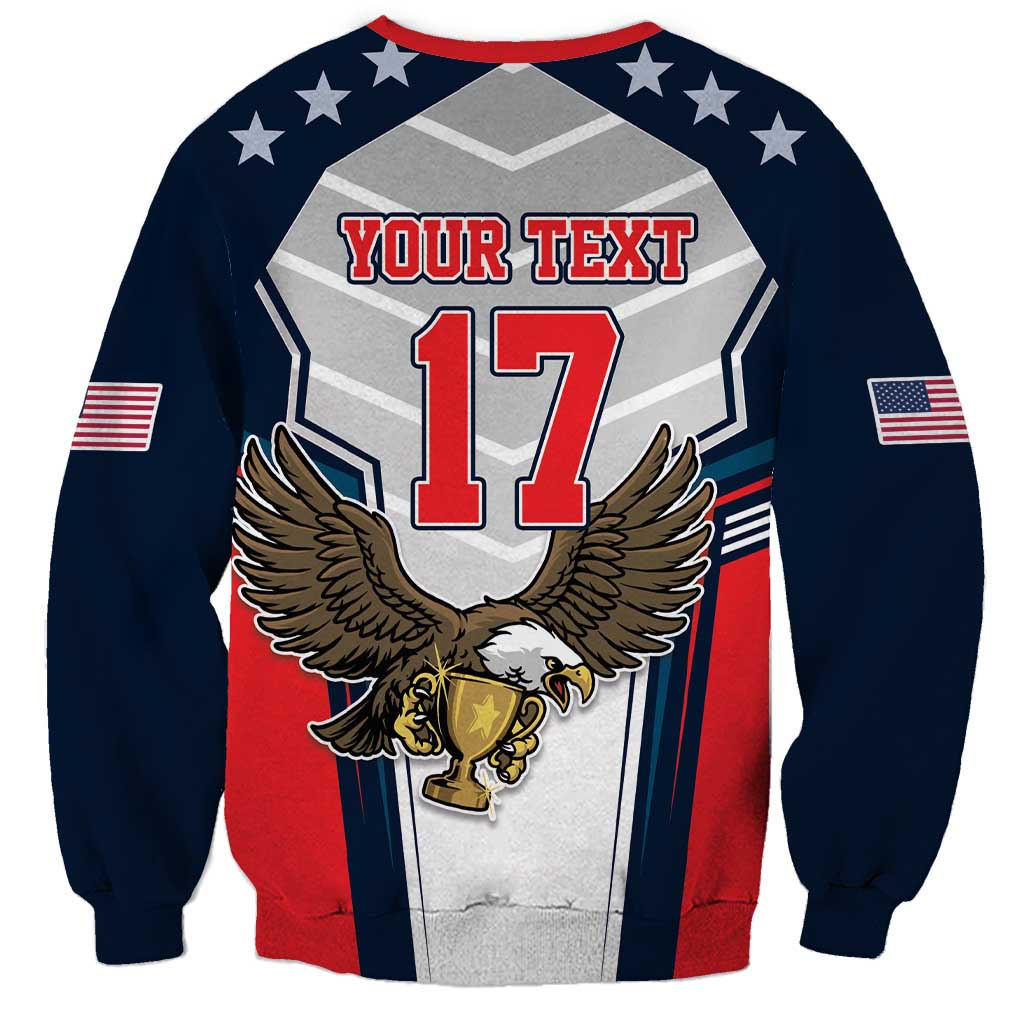 Custom United States Cricket Sweatshirt USA Go Champions and Eagle Mascot Style