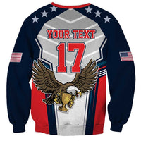 Custom United States Cricket Sweatshirt USA Go Champions and Eagle Mascot Style