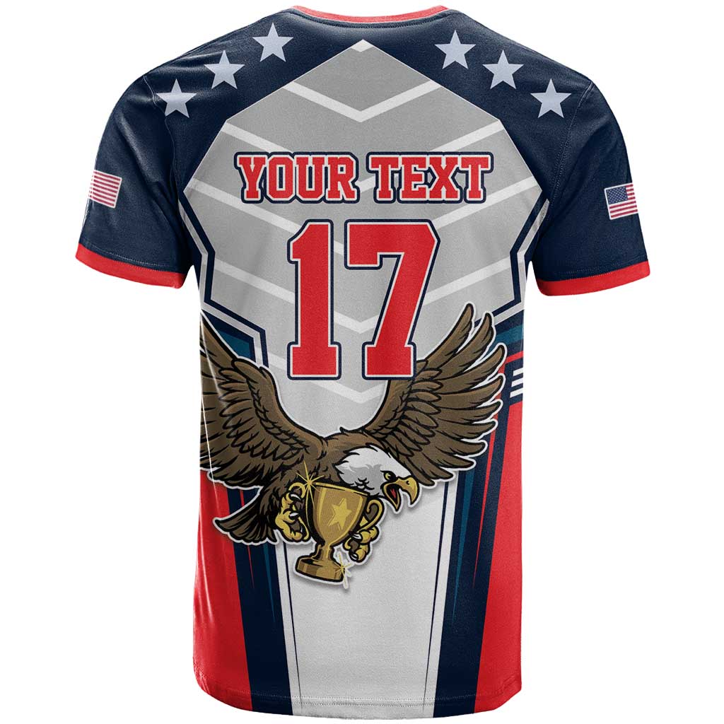 Custom United States Cricket T Shirt USA Go Champions and Eagle Mascot Style