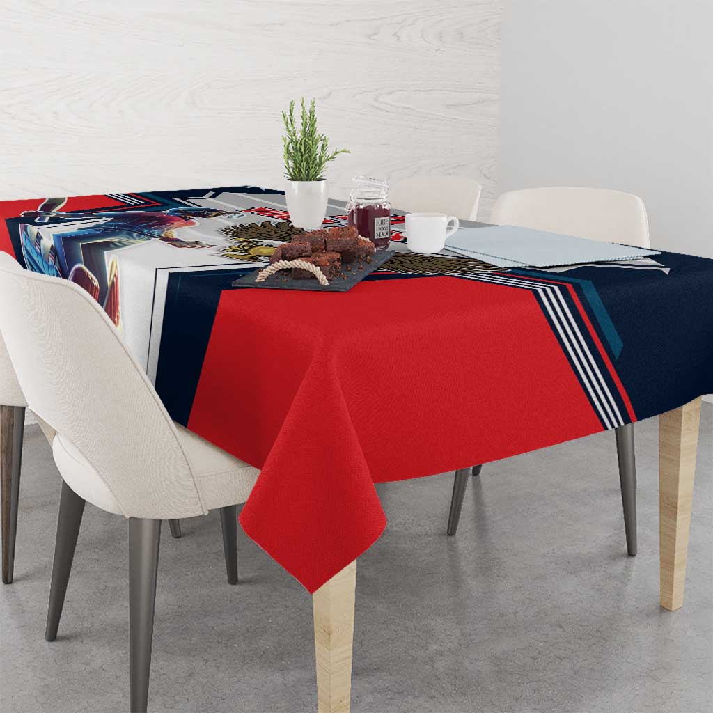 Custom United States Cricket Tablecloth USA Go Champions and Eagle Mascot Style