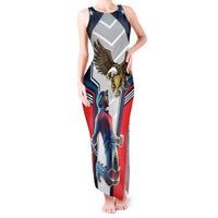 Custom United States Cricket Tank Maxi Dress USA Go Champions and Eagle Mascot Style