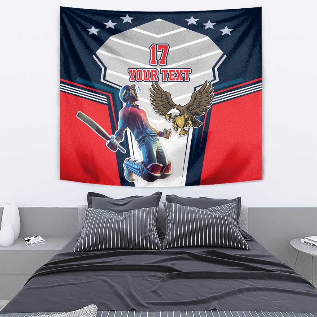 Custom United States Cricket Tapestry USA Go Champions and Eagle Mascot Style