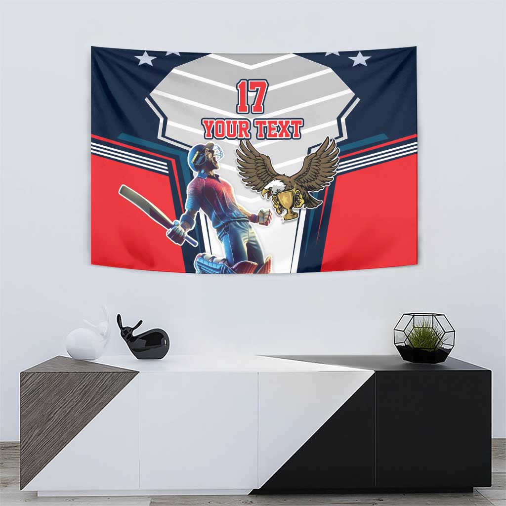 Custom United States Cricket Tapestry USA Go Champions and Eagle Mascot Style