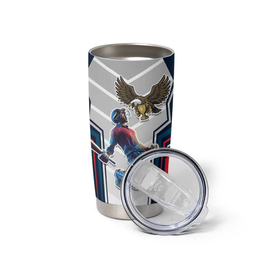 Custom United States Cricket Tumbler Cup USA Go Champions and Eagle Mascot Style