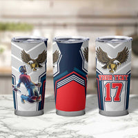 Custom United States Cricket Tumbler Cup USA Go Champions and Eagle Mascot Style