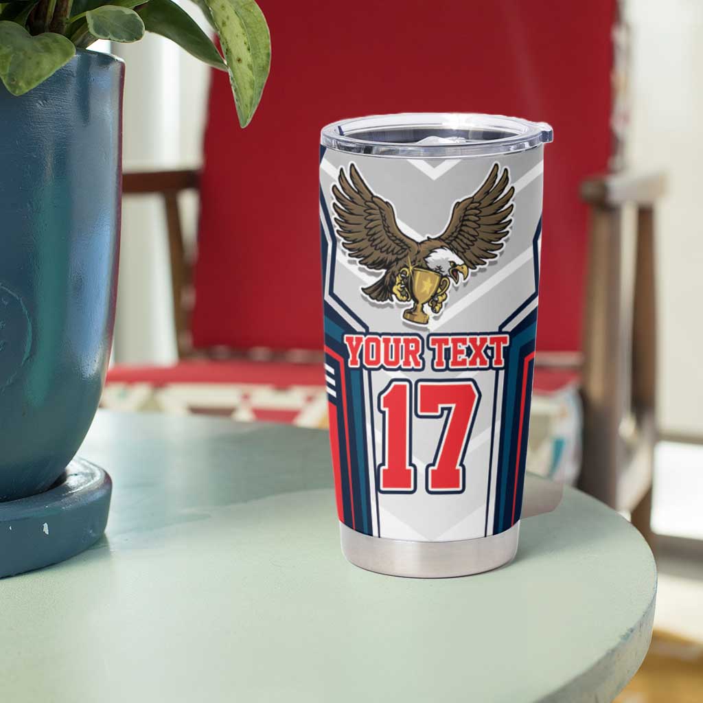Custom United States Cricket Tumbler Cup USA Go Champions and Eagle Mascot Style