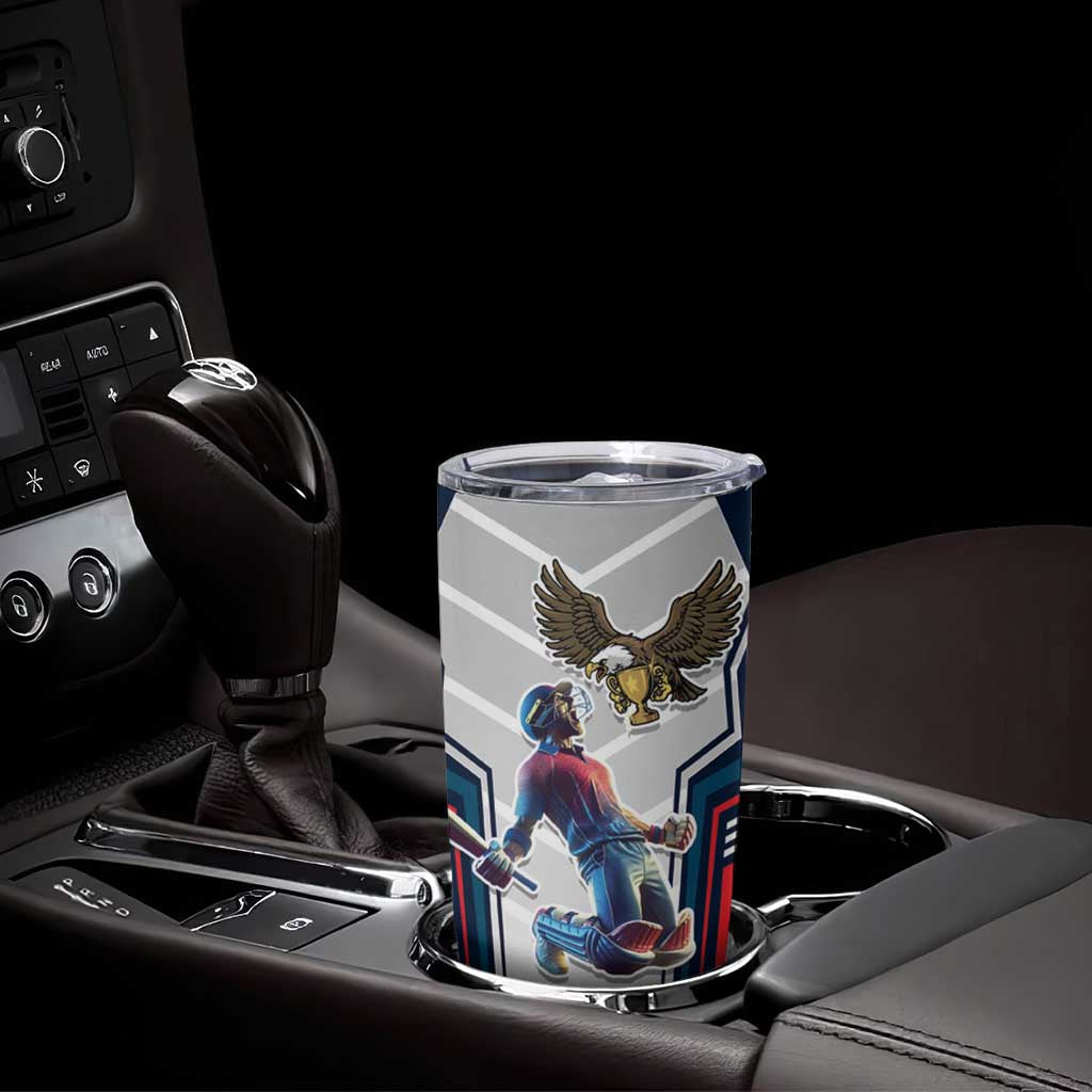 Custom United States Cricket Tumbler Cup USA Go Champions and Eagle Mascot Style