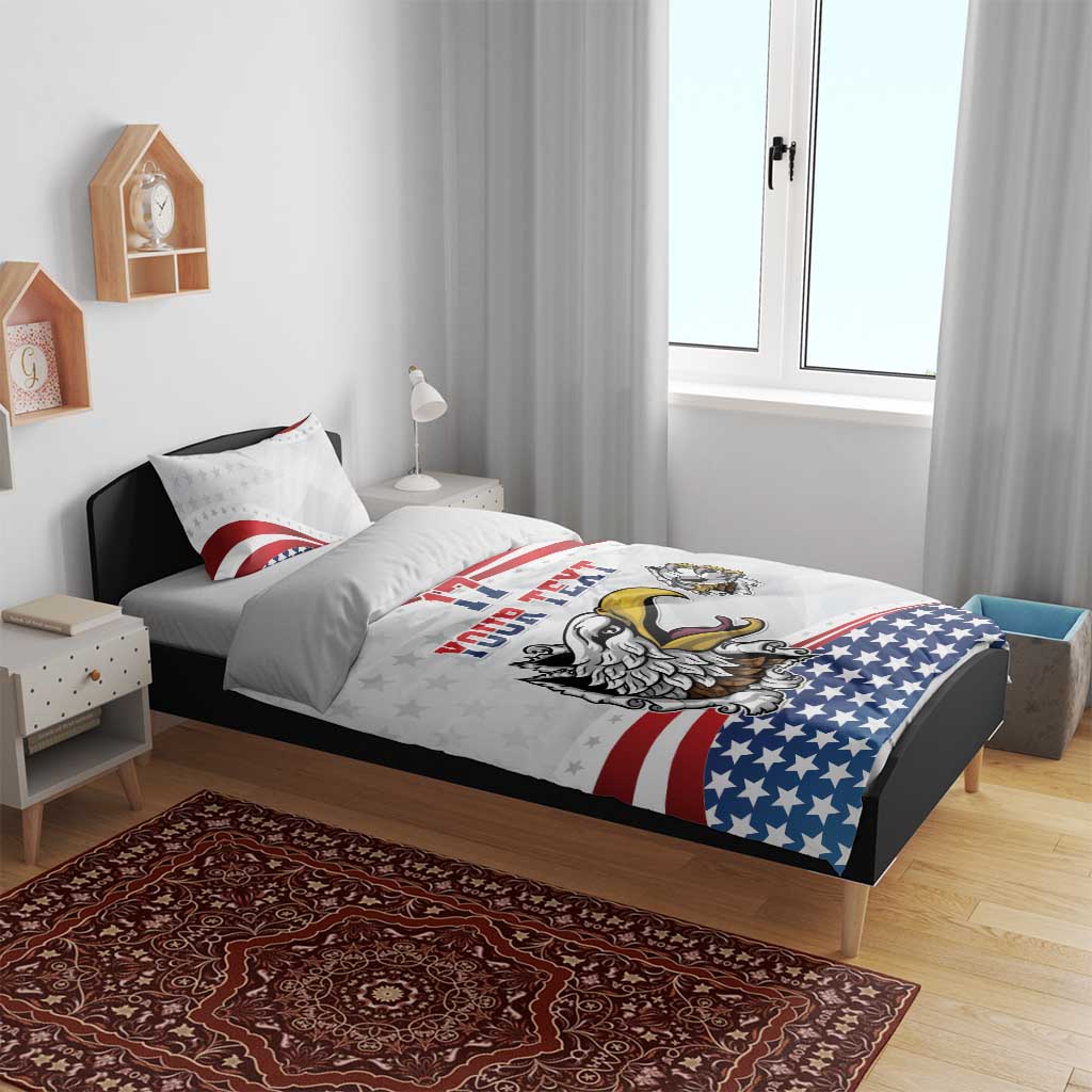 Custom United States Soccer Bedding Set USA Eagle Mascot Style
