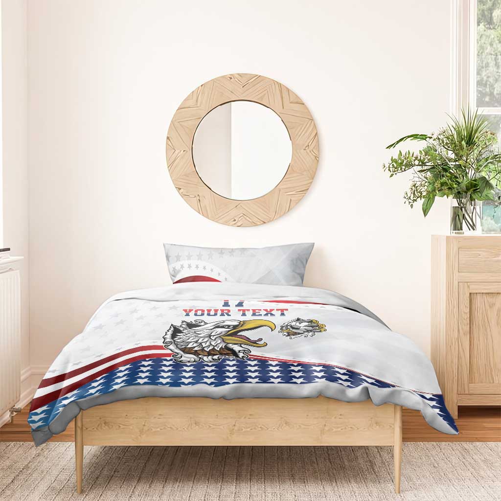 Custom United States Soccer Bedding Set USA Eagle Mascot Style