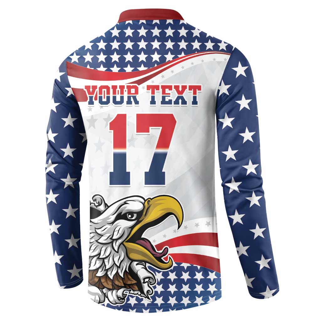 Custom United States Soccer Button Sweatshirt USA Eagle Mascot Style