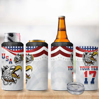 Custom United States Soccer 4 in 1 Can Cooler Tumbler USA Eagle Mascot Style