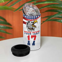 Custom United States Soccer 4 in 1 Can Cooler Tumbler USA Eagle Mascot Style