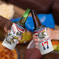 Custom United States Soccer 4 in 1 Can Cooler Tumbler USA Eagle Mascot Style