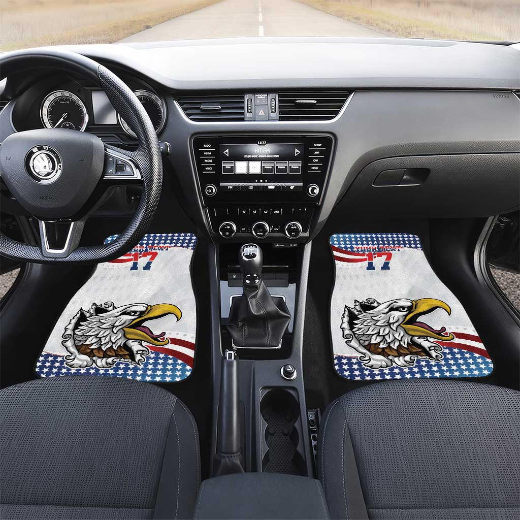 Custom United States Soccer Car Mats USA Eagle Mascot Style