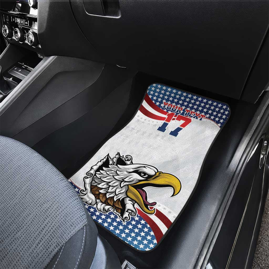 Custom United States Soccer Car Mats USA Eagle Mascot Style