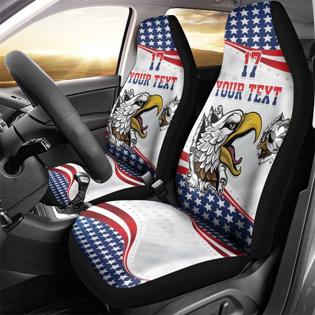 Custom United States Soccer Car Seat Cover USA Eagle Mascot Style