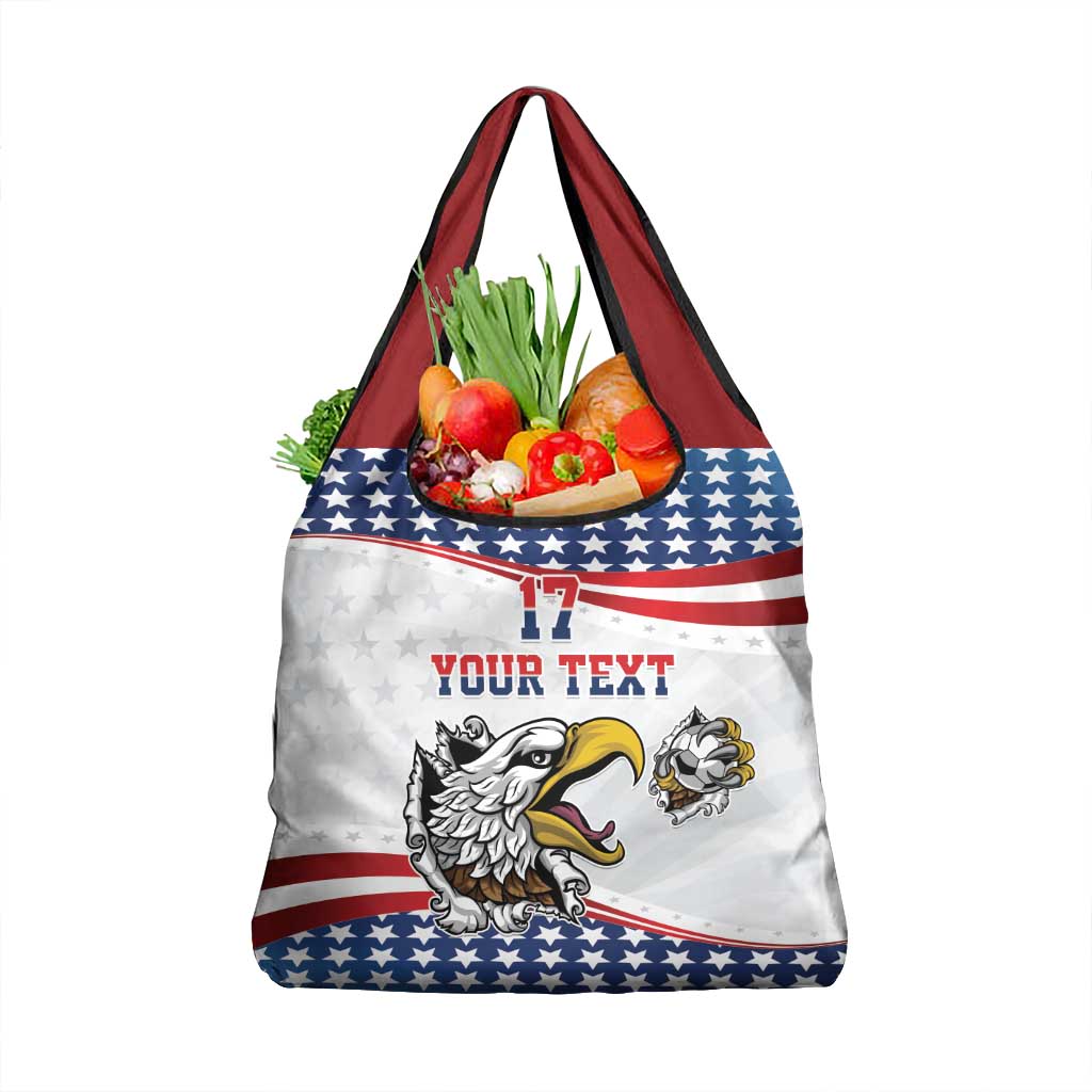 Custom United States Soccer Grocery Bag USA Eagle Mascot Style
