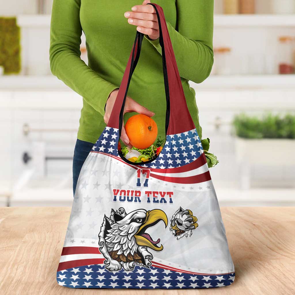 Custom United States Soccer Grocery Bag USA Eagle Mascot Style