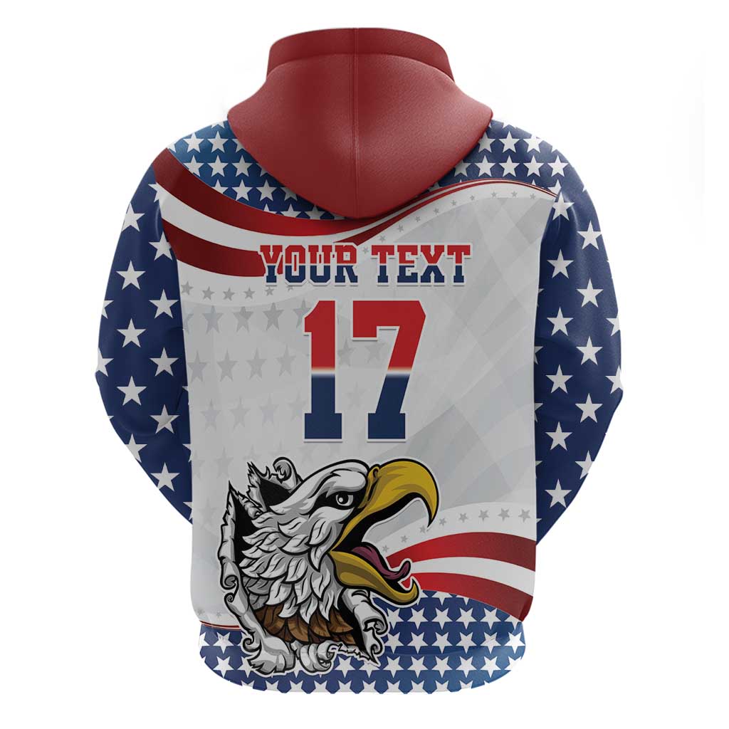 Custom United States Soccer Hoodie USA Eagle Mascot Style