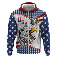 Custom United States Soccer Hoodie USA Eagle Mascot Style
